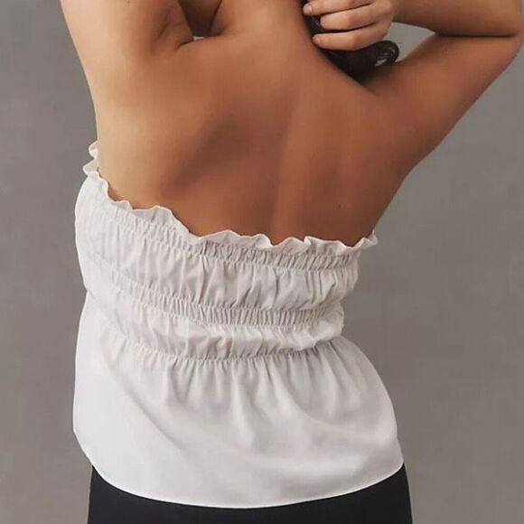 Anthropologie Mare Mare White Smocked Ruffled Tube Top NWT Plus Size 2X/20-22 - Picture 2 of 7